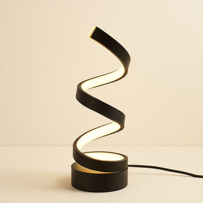 Lampe de Chevet LED Noire Design Spirale Minimaliste
