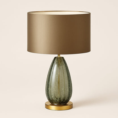 Lampe de Chevet en Verre et Tissu – Design Contemporain