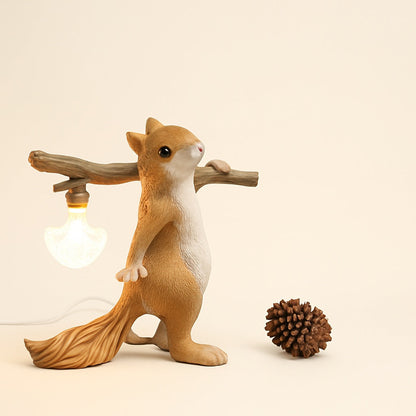 Lampe Écureuil en Résine – Déco Nature Originale
