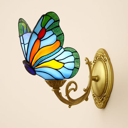 Applique Murale Tiffany Papillon en Vitrail