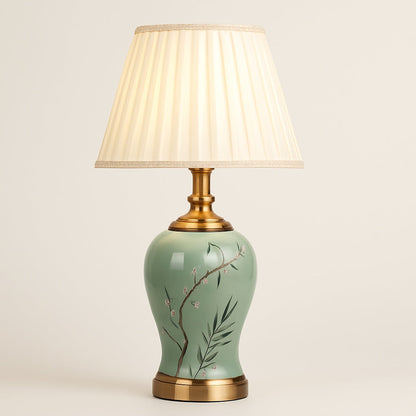 Lampe de Chevet en Porcelaine Artisanale Vert Sauge