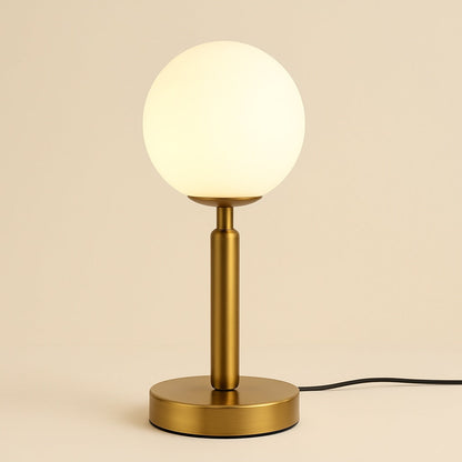 Lampe Boule à Poser en Métal Doré et Verre