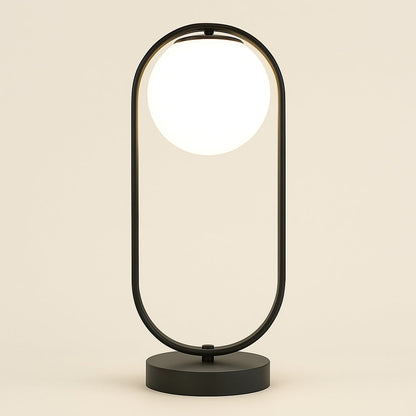 Lampe de chevet boule en verre et métal doré