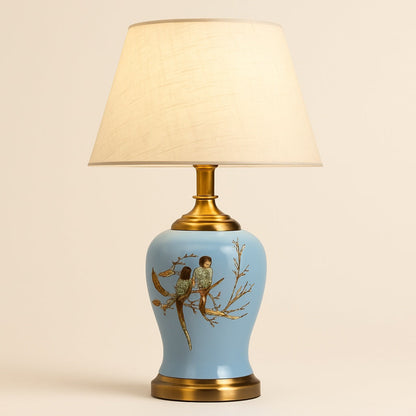 Lampe de chevet japonaise en porcelaine peinte à la main