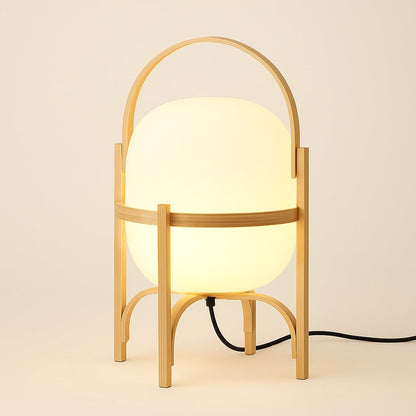 Lampe Pied en Bois Style Japonais