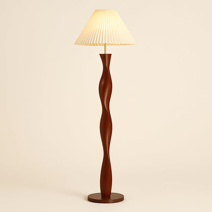Lampadaire Vintage en Bois Massif – Style Années 70