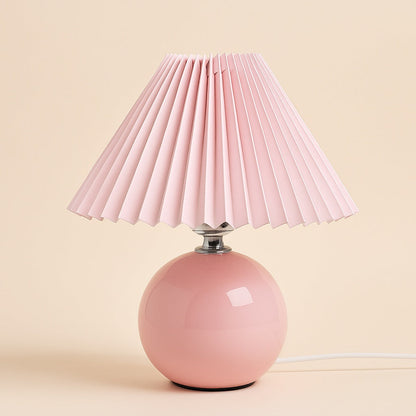 Lampe de Chevet Rose Poudré en Céramique et Tissu