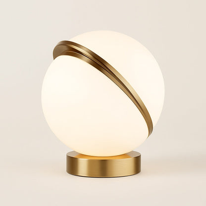 Lampe Boule à Poser – Design Sphérique et Anneau Doré