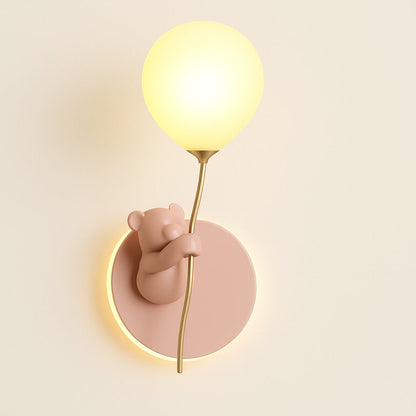 Applique Murale Enfant Ours avec Ballon Lumineux