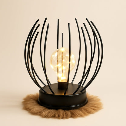 Lampe de Chevet en Métal Noir – Sans Fil à Piles