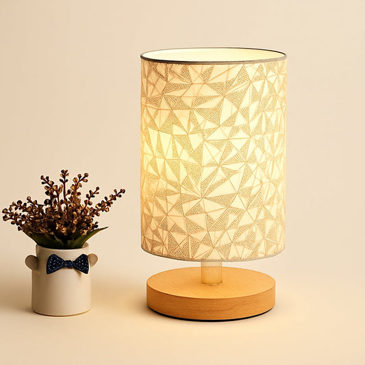 Lampe de Chevet en Bois et Lin – Design Naturel
