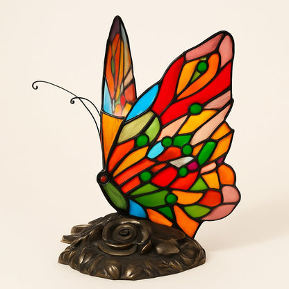 Lampe de chevet Tiffany Papillon en vitrail coloré