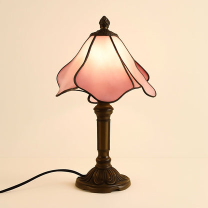Lampe Tiffany Rosée – Abat-jour Vitrail Fait Main
