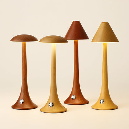 Lampe de Chevet en Bois Tactile Sans Fil Rechargeable