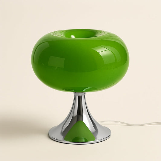 Lampe de chevet design en métal et verre