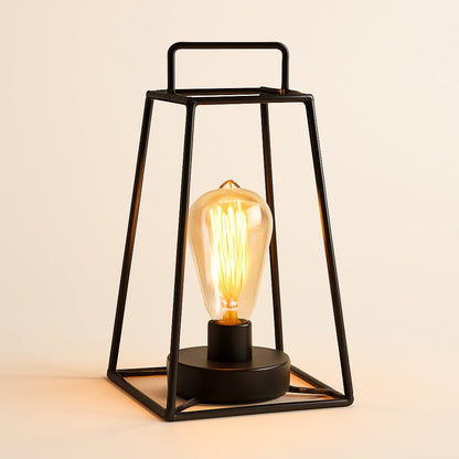 Lampe de chevet industrielle en fer noir avec minuterie