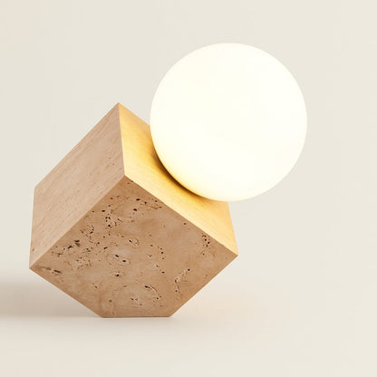 Lampe de chevet en travertin naturel – Design minimaliste