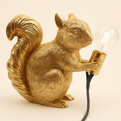 Lampe Écureuil en Résine – Décoration Nature