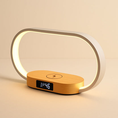 Lampe de Chevet avec Chargeur Intégré – Bois et Aluminium
