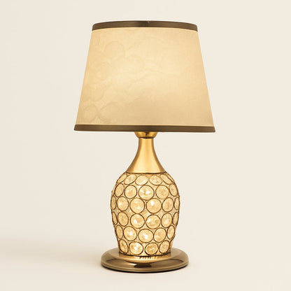 Lampe de chevet cristal avec abat-jour en tissu