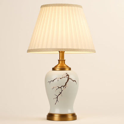 Lampe de Chevet en Porcelaine Peinte à la Main