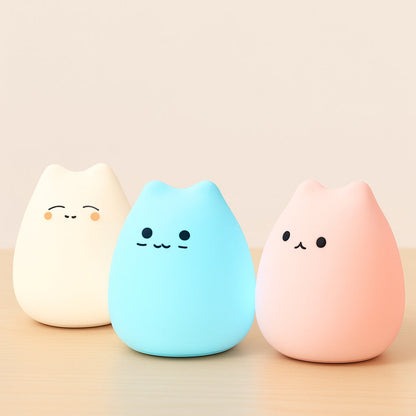 Veilleuse Chat Silicone 7 Couleurs à Piles
