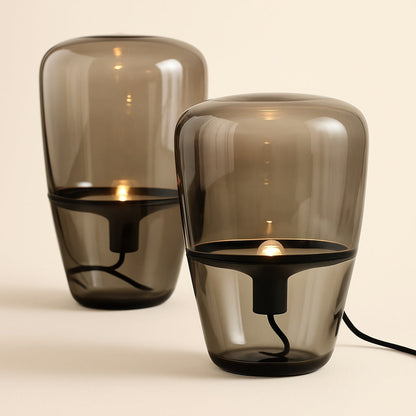 Lampe de Chevet en Verre et Fer – Élégance et Lumière