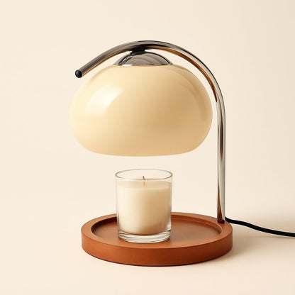 Lampe Chauffe Bougie en Verre et Métal – Design Italien