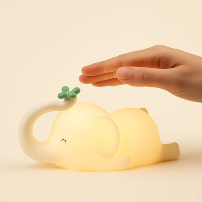 Veilleuse Éléphant en Silicone – Lumière Douce pour Bébé