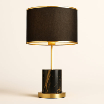 Lampe de chevet métal doré et abat-jour tissu