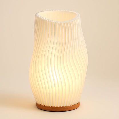 Lampe de Chevet Design en Bois et ABS – Blanc