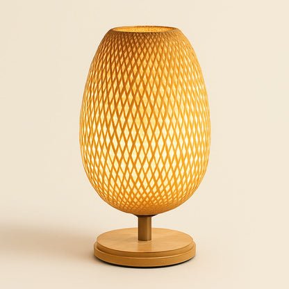 Lampe de Chevet Bohème en Rotin et Bois de Bambou