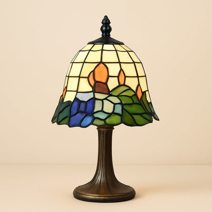Lampe de Chevet Tiffany Motif Lotus en Vitrail