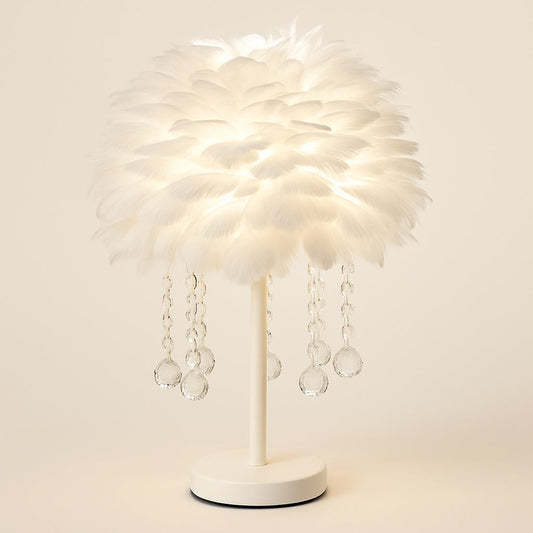 Lampe de Chevet à Plumes – Ambiance Douce et Élégante