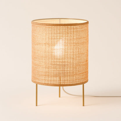 Lampe de chevet en rotin, bois et osier – Style bohème