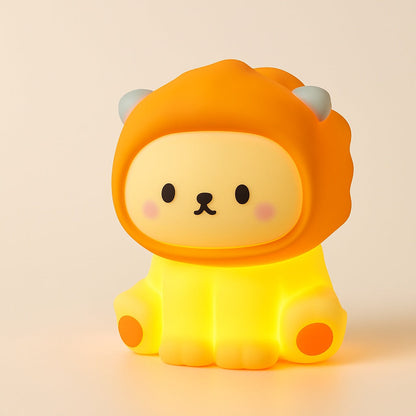 Veilleuse Lion en Silicone – Lumière Douce pour Bébé