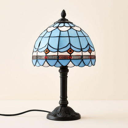 Lampe Tiffany Azure – Abat-jour vitrail bleu azur