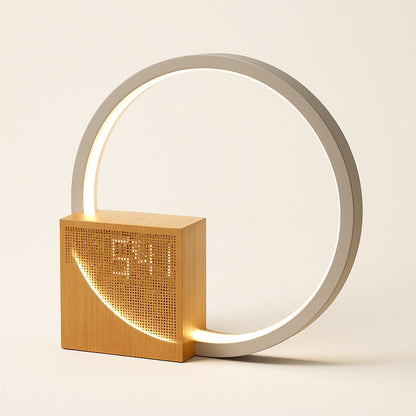 Lampe de Chevet avec Réveil, Chargeur USB et Veilleuse