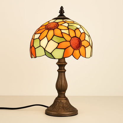 Lampe Tiffany Tournesol en Vitrail – Lumière Dorée