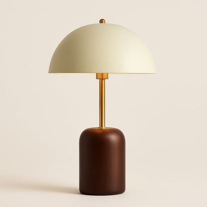 Lampe de Chevet en Bois et Métal Doré – Style Vintage