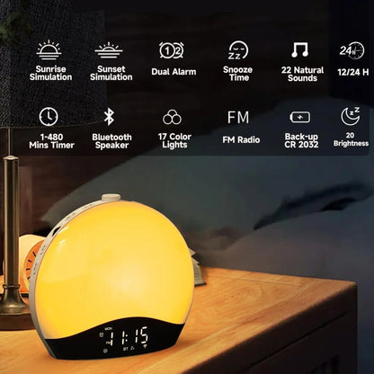 Radio Réveil Lampe de Chevet Multifonction