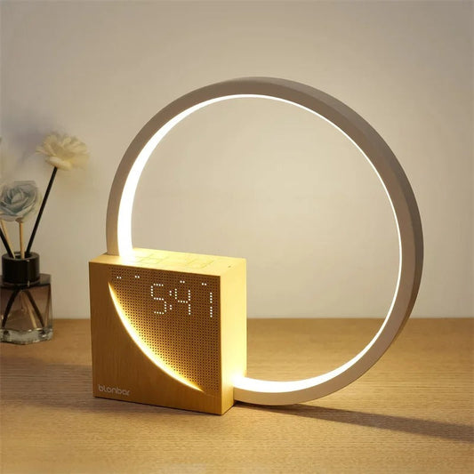Lampe de Chevet avec Réveil, Chargeur USB et Veilleuse