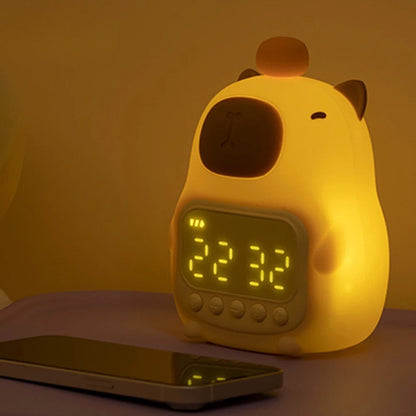 Réveil Veilleuse Enfant Capybara en Silicone