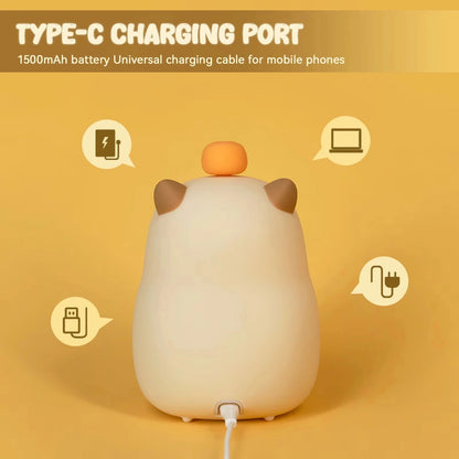 Réveil Veilleuse Enfant Capybara en Silicone