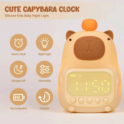 Réveil Veilleuse Enfant Capybara en Silicone