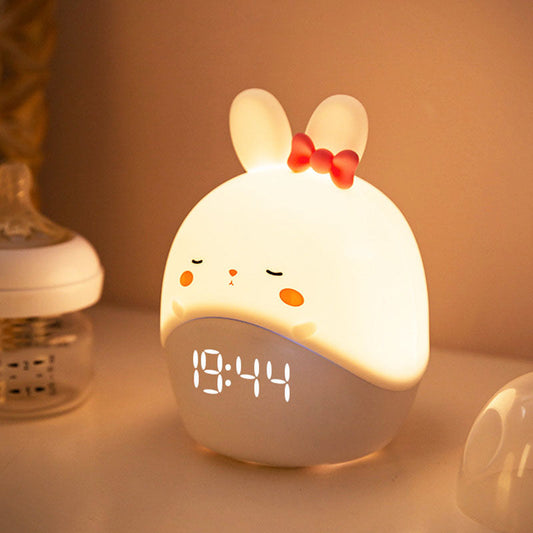 Réveil Veilleuse Lapin pour Enfant – Silicone Doux