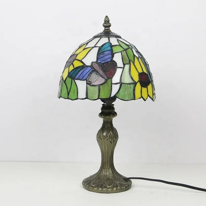 Lampe Tiffany Papillons et Tournesols – Style Vitrail