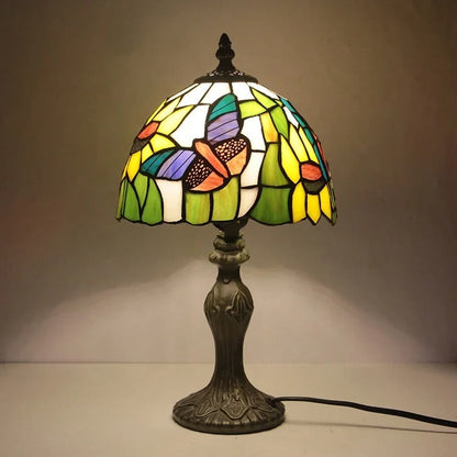 Lampe Tiffany Papillons et Tournesols – Style Vitrail