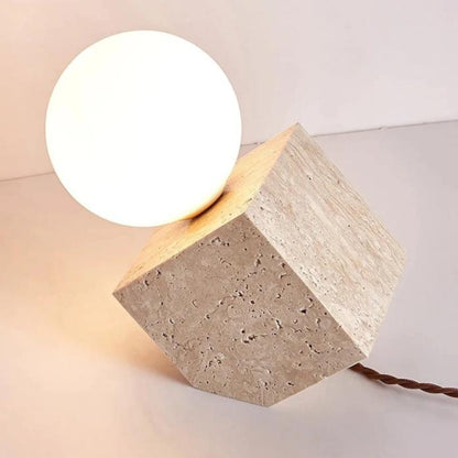 Lampe de chevet en travertin naturel – Design minimaliste