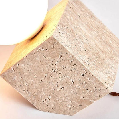 Lampe de chevet en travertin naturel – Design minimaliste